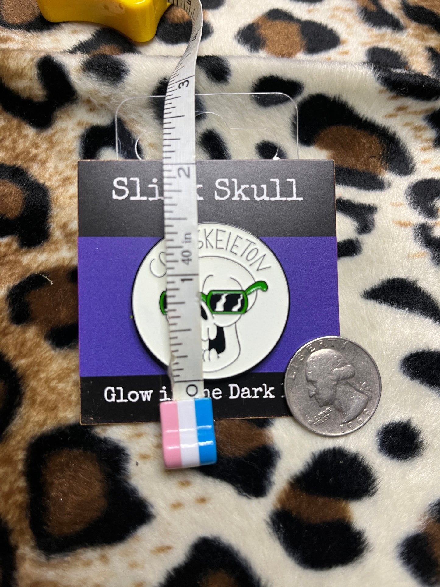 Cool Skeleton 1.5” glow in the dark soft enamel pin