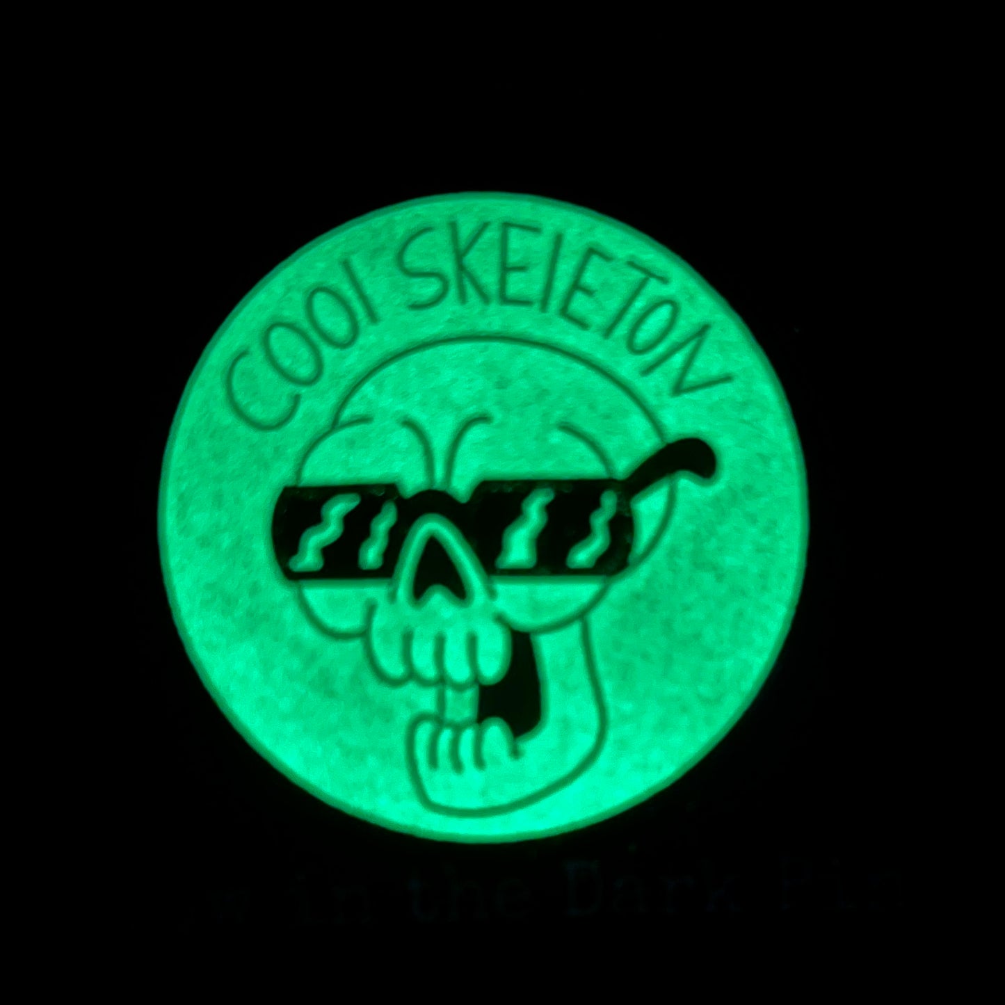 Cool Skeleton 1.5” glow in the dark soft enamel pin